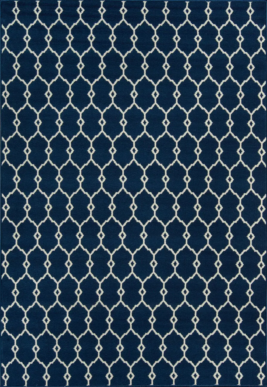 Baja BAJ-2 Navy Power Loomed Synthetic Rug