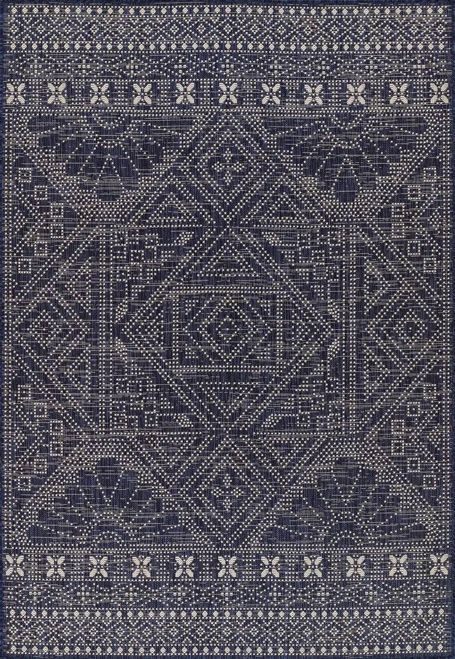 Riviera RV-03 Blue Power Loomed Synthetic Rug