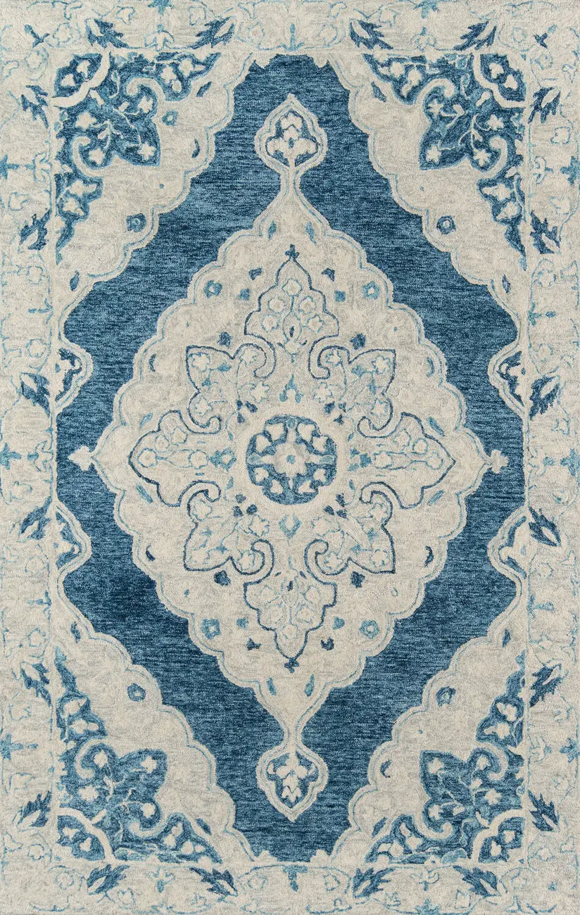 Tangier TAN36 Blue Hand Tufted Wool Rug