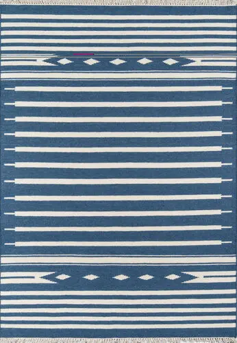 Momeni Thompson THO-1 Blue Hand Woven Wool Rug Product Image