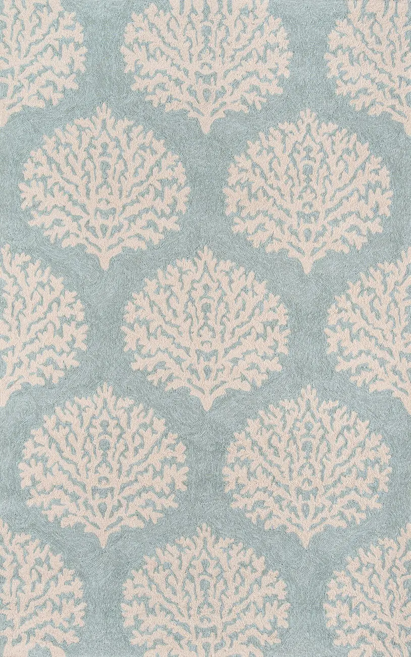 Veranda VR-45 Blue Hand Hooked Synthetic Rug