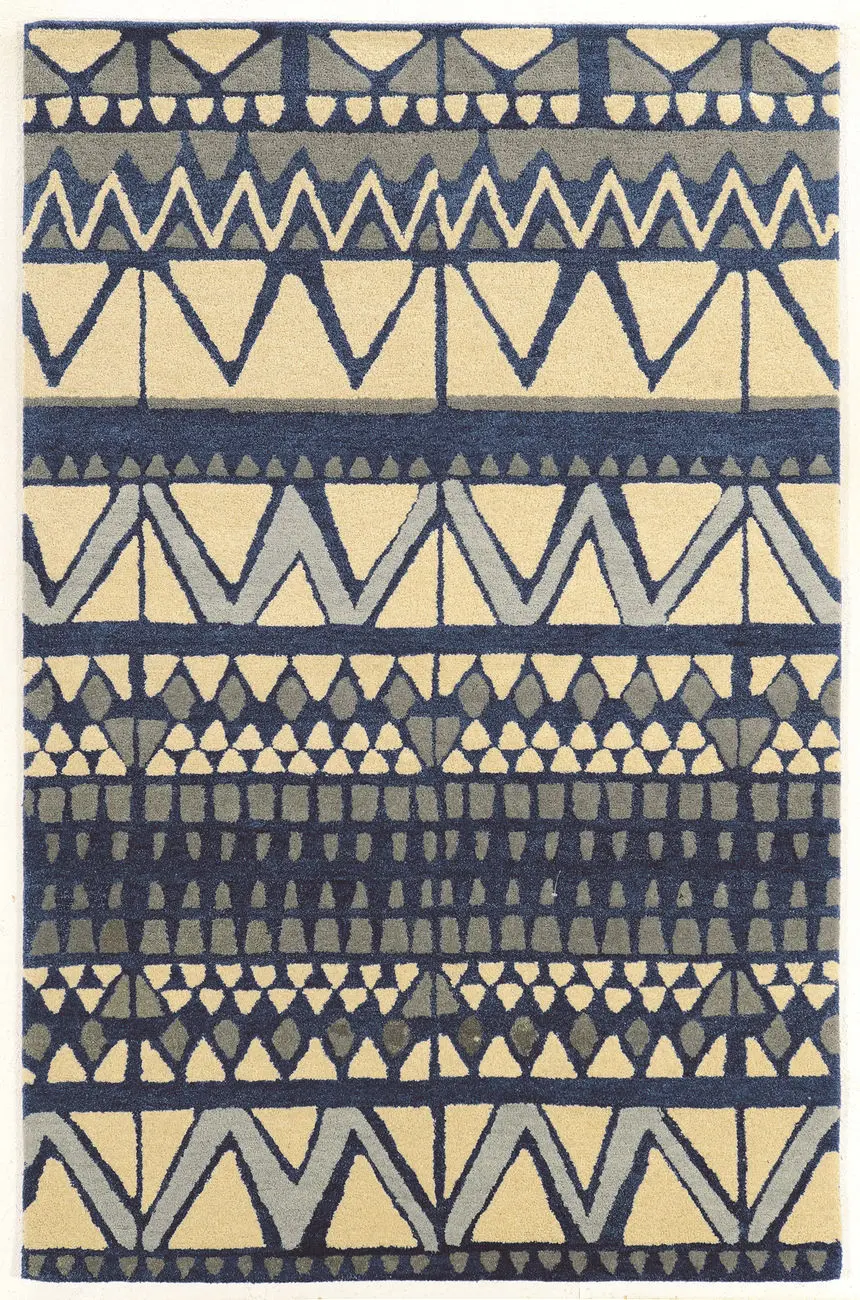 Linon Blue Patterned Rug 8