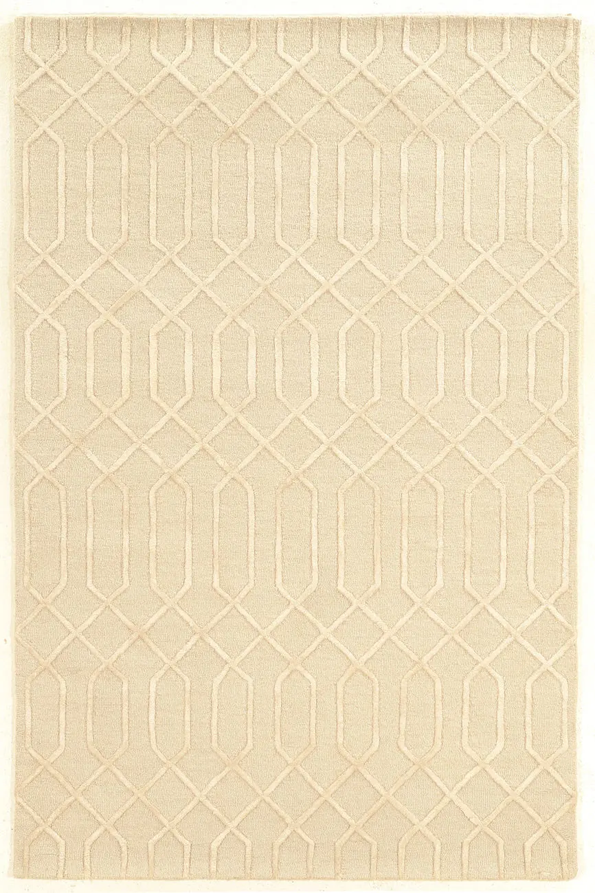 Linon Beige Hilo Wool Rug 2