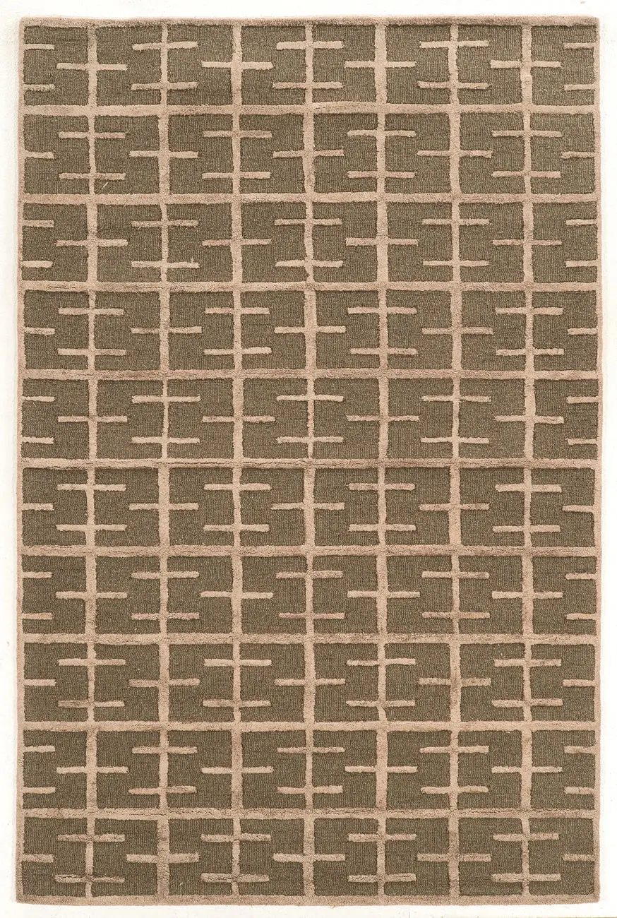 Linon Brown Hilo Wool Rug