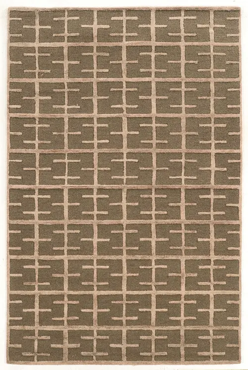 Linon Brown Hilo Wool Rug