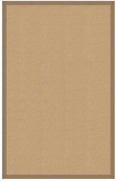 Linon Beige Solid Color Wool Rug 2