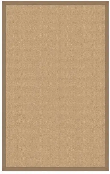 Linon Beige Solid Color Wool Rug 2