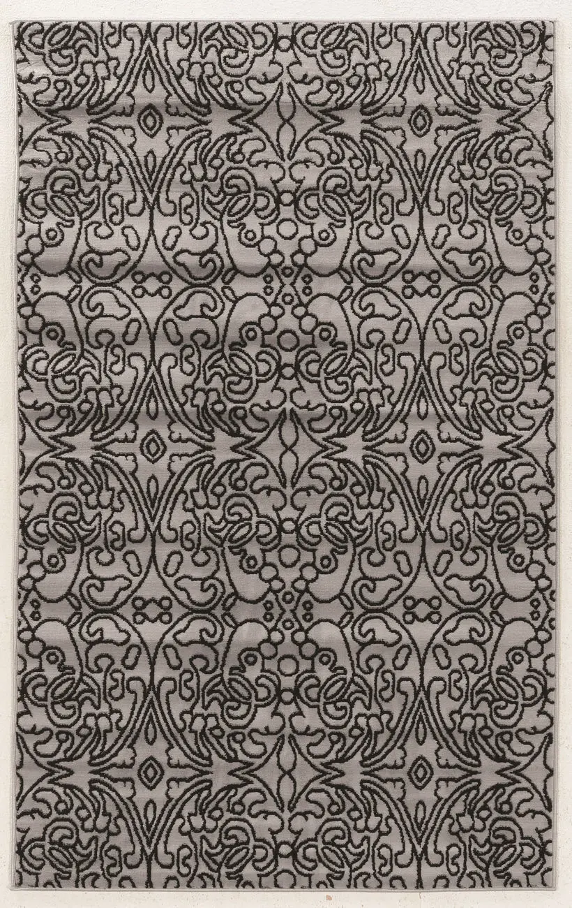 Linon Gray Floral Rug