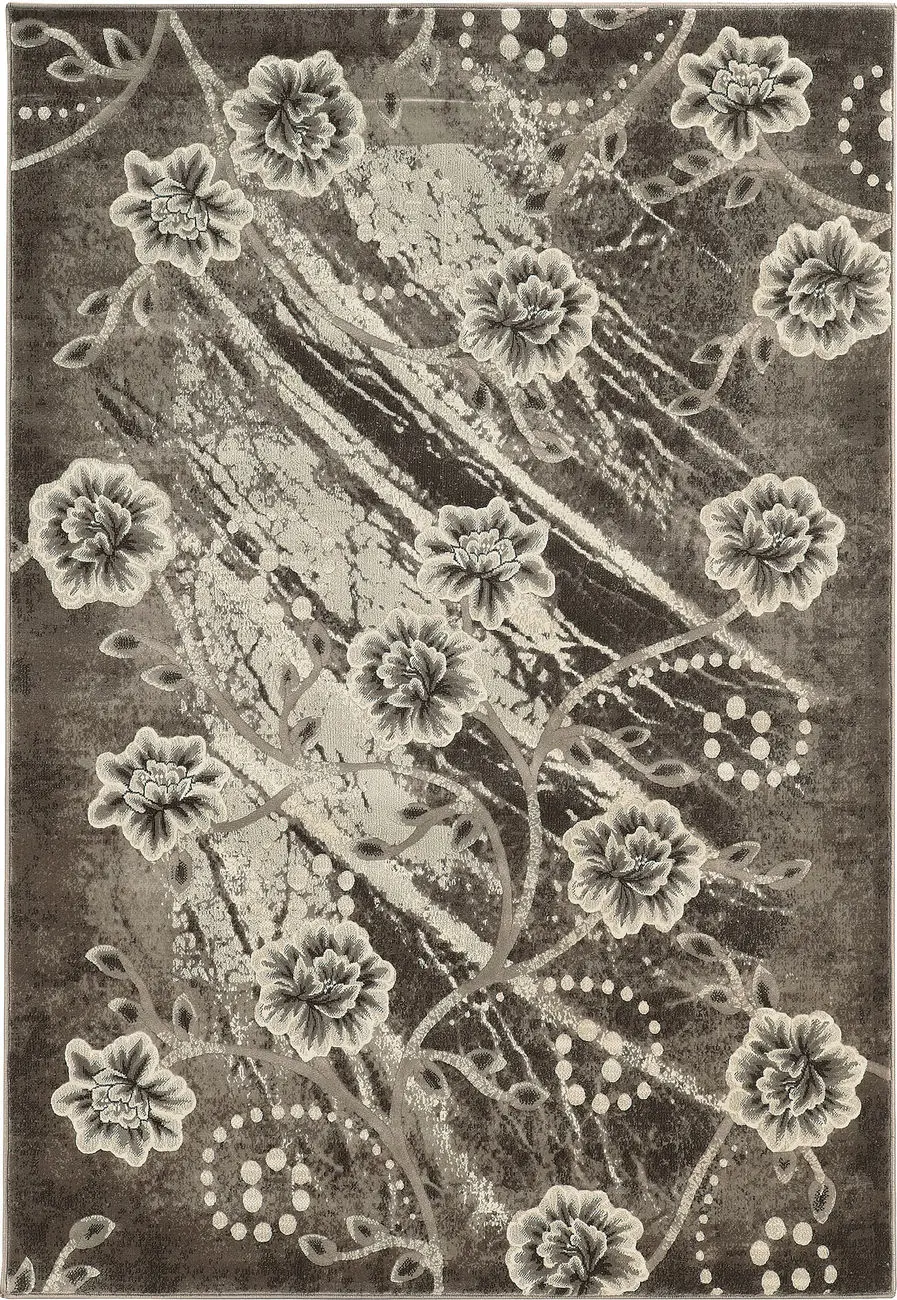 Linon Brown Floral Rug 16