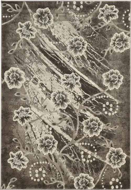 Linon Brown Floral Rug 16