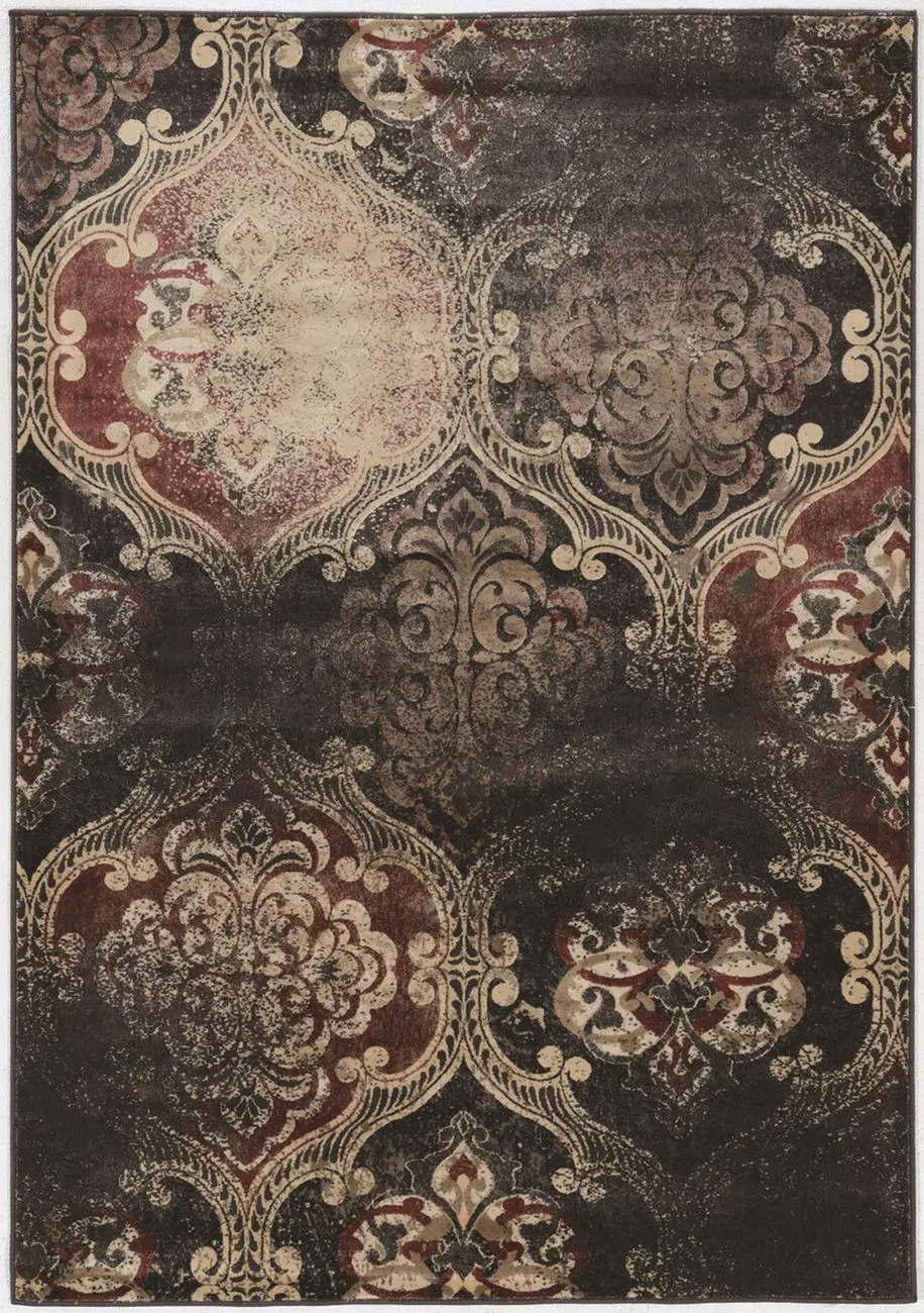 Linon Black Traditional Rug