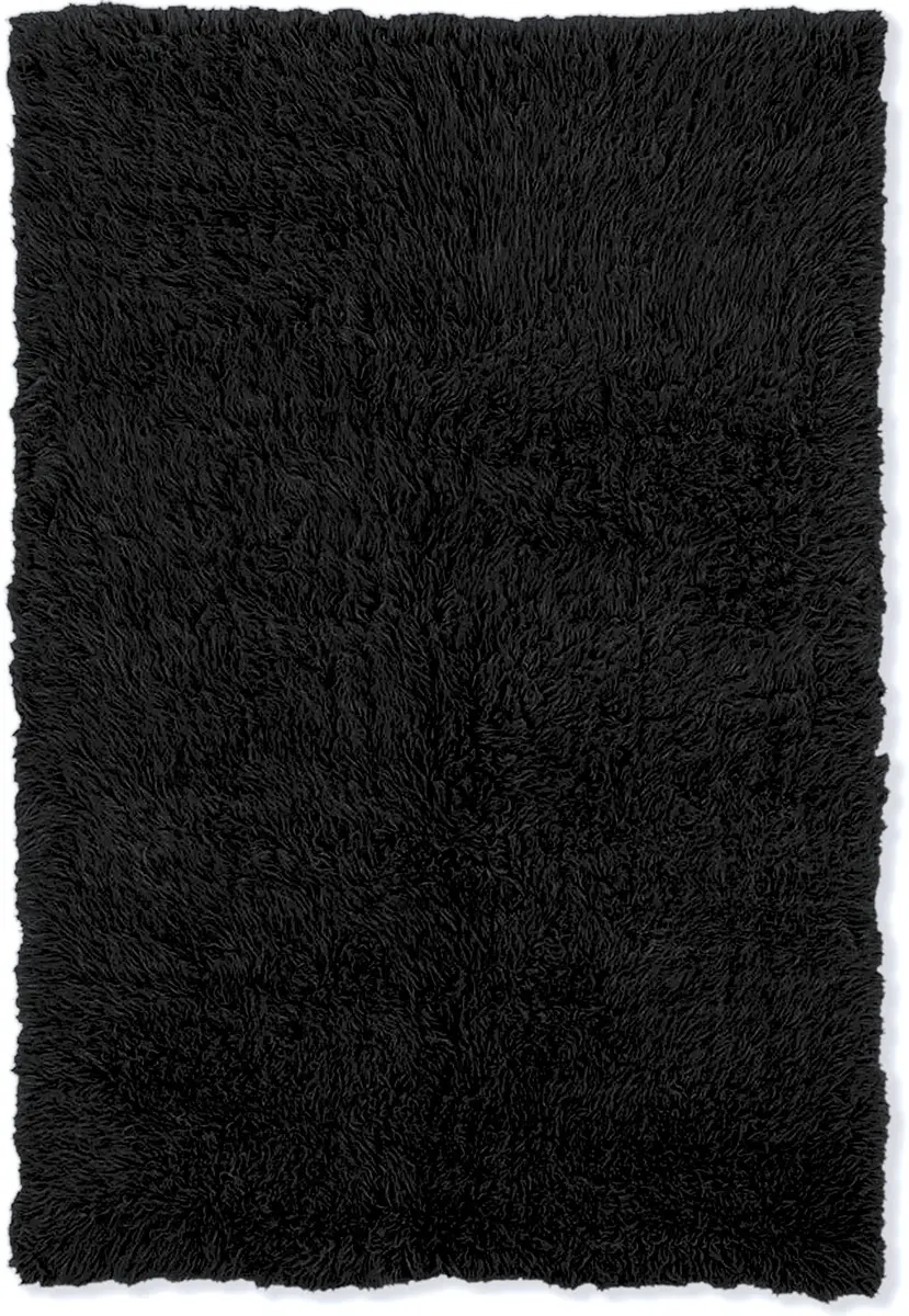 Linon Black Wool Rug
