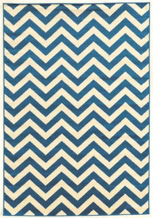 Linon Blue Patterned Rug