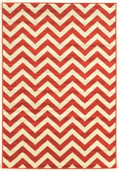 Linon Red Patterned Rug