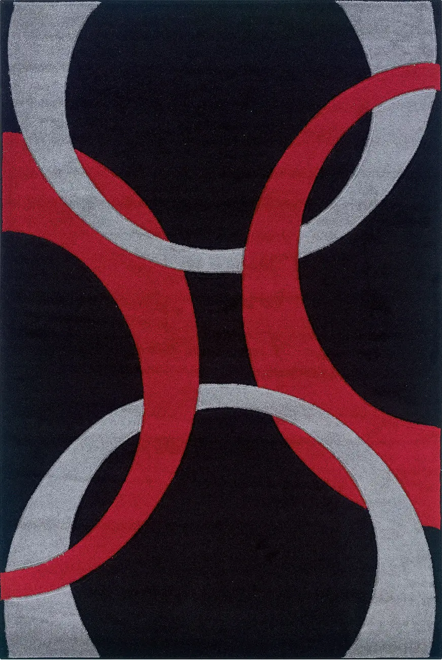 Linon Black Patterned Hilo Rug 2