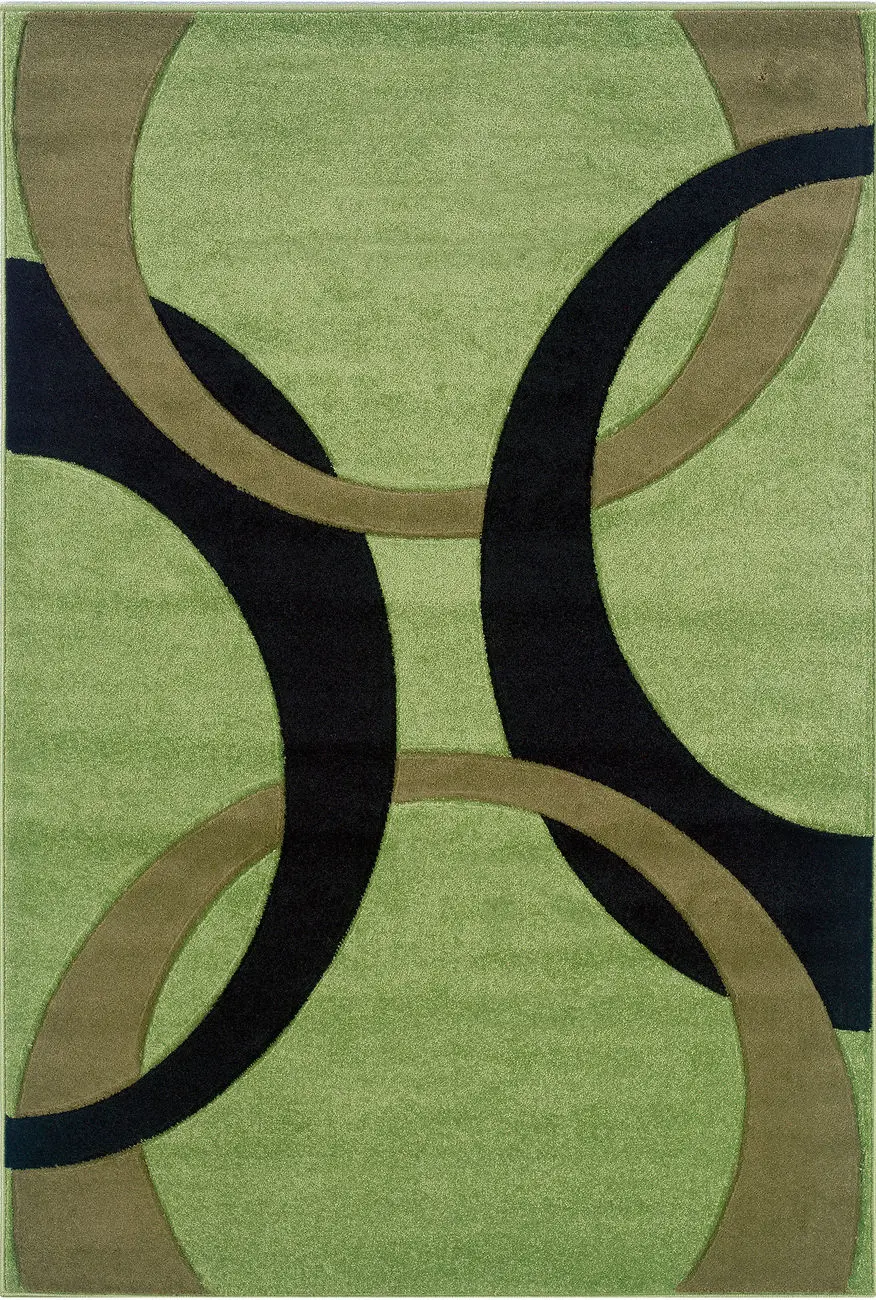Linon Green Patterned Hilo Rug