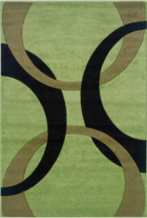Linon Green Patterned Hilo Rug