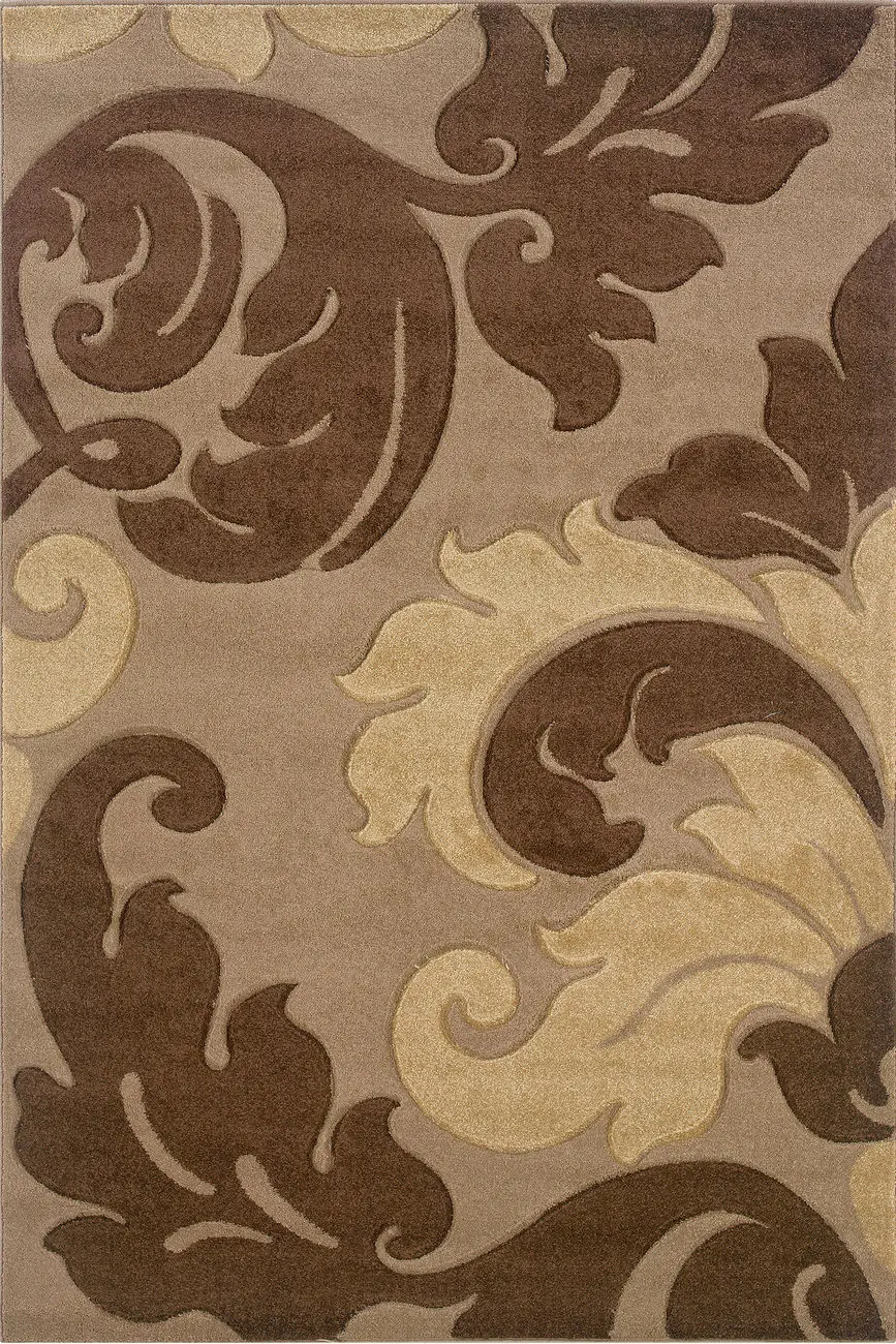 Linon Brown Transitional Floral Rug