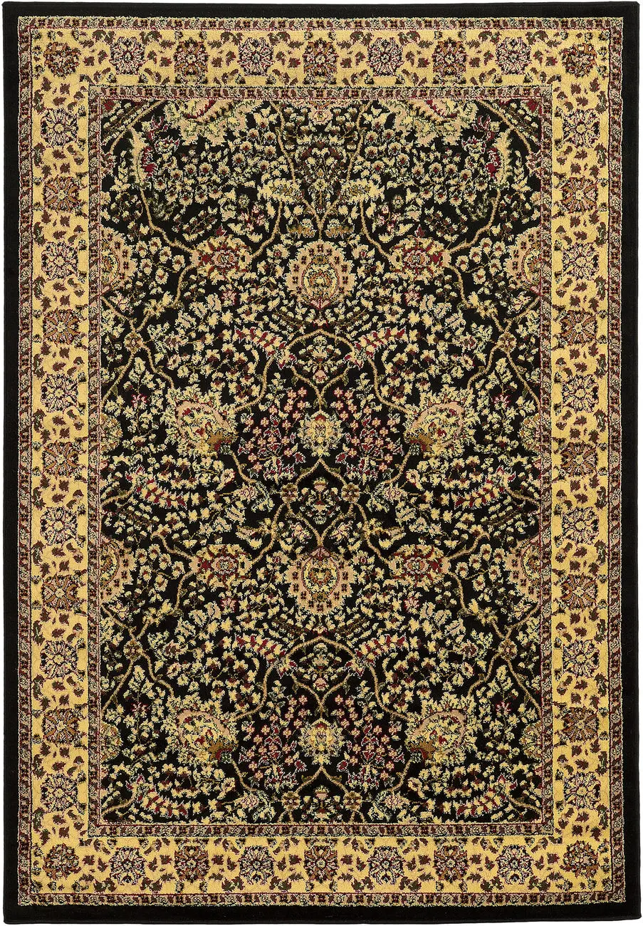 Linon Black Transitional Traditional Rug
