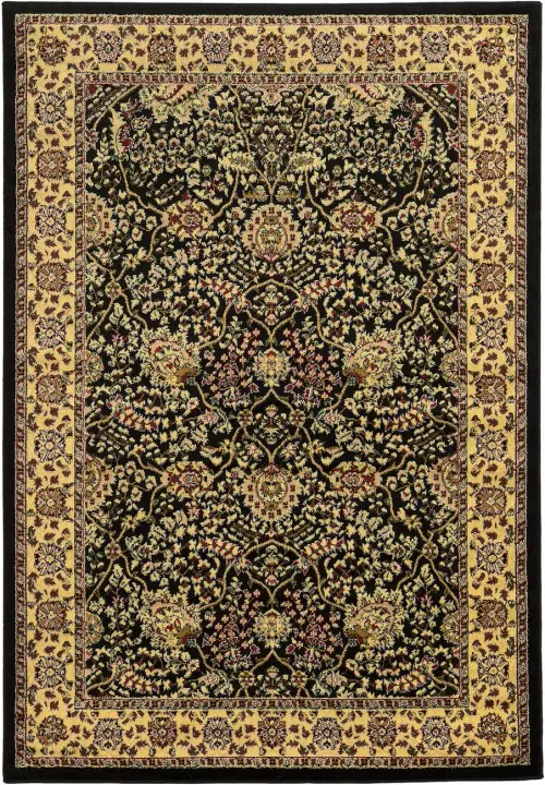 Linon Black Transitional Traditional Rug