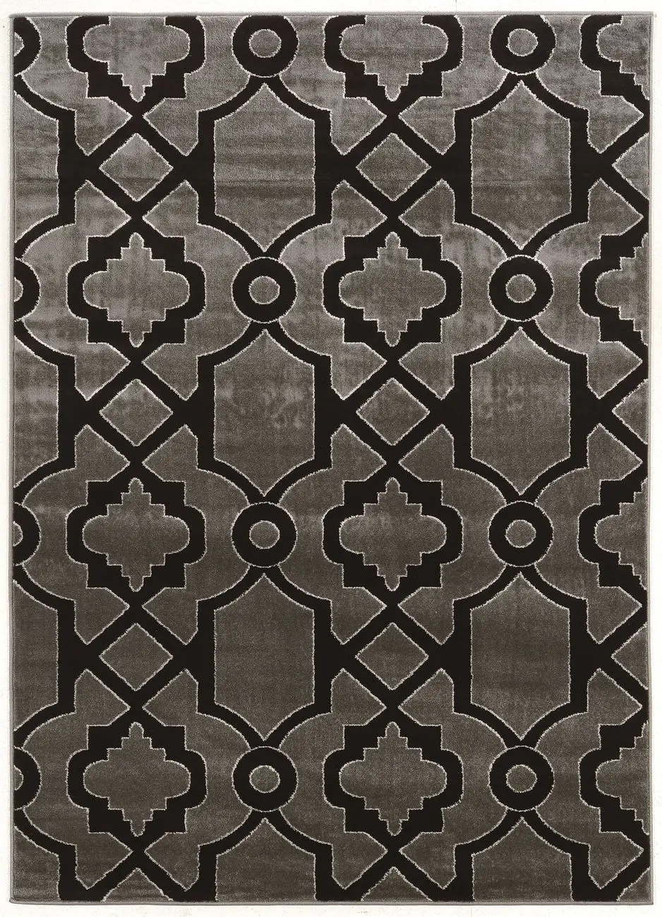 Linon Black Asian Rug