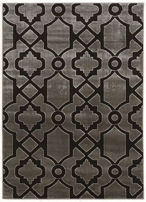 Linon Black Asian Rug