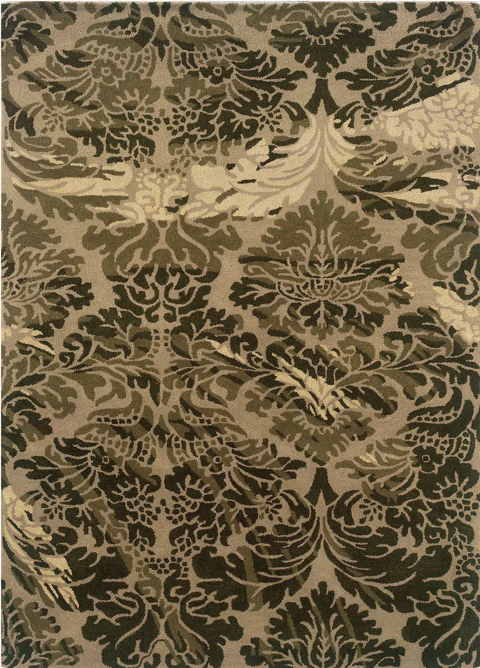 Linon Brown Wool Patterned Rug