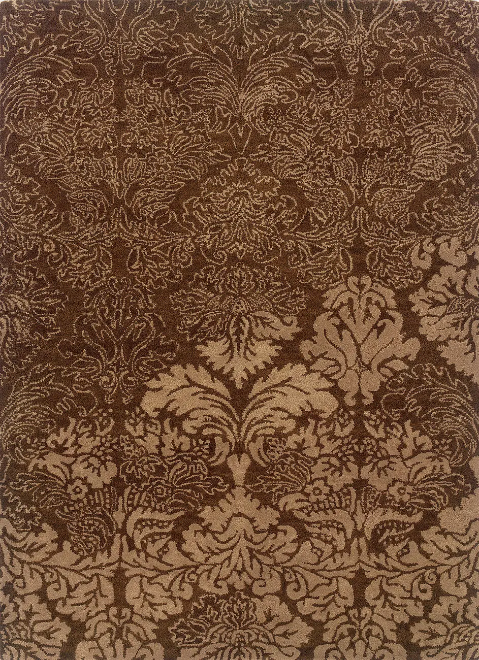 Linon Brown Wool Patterned Rug 2