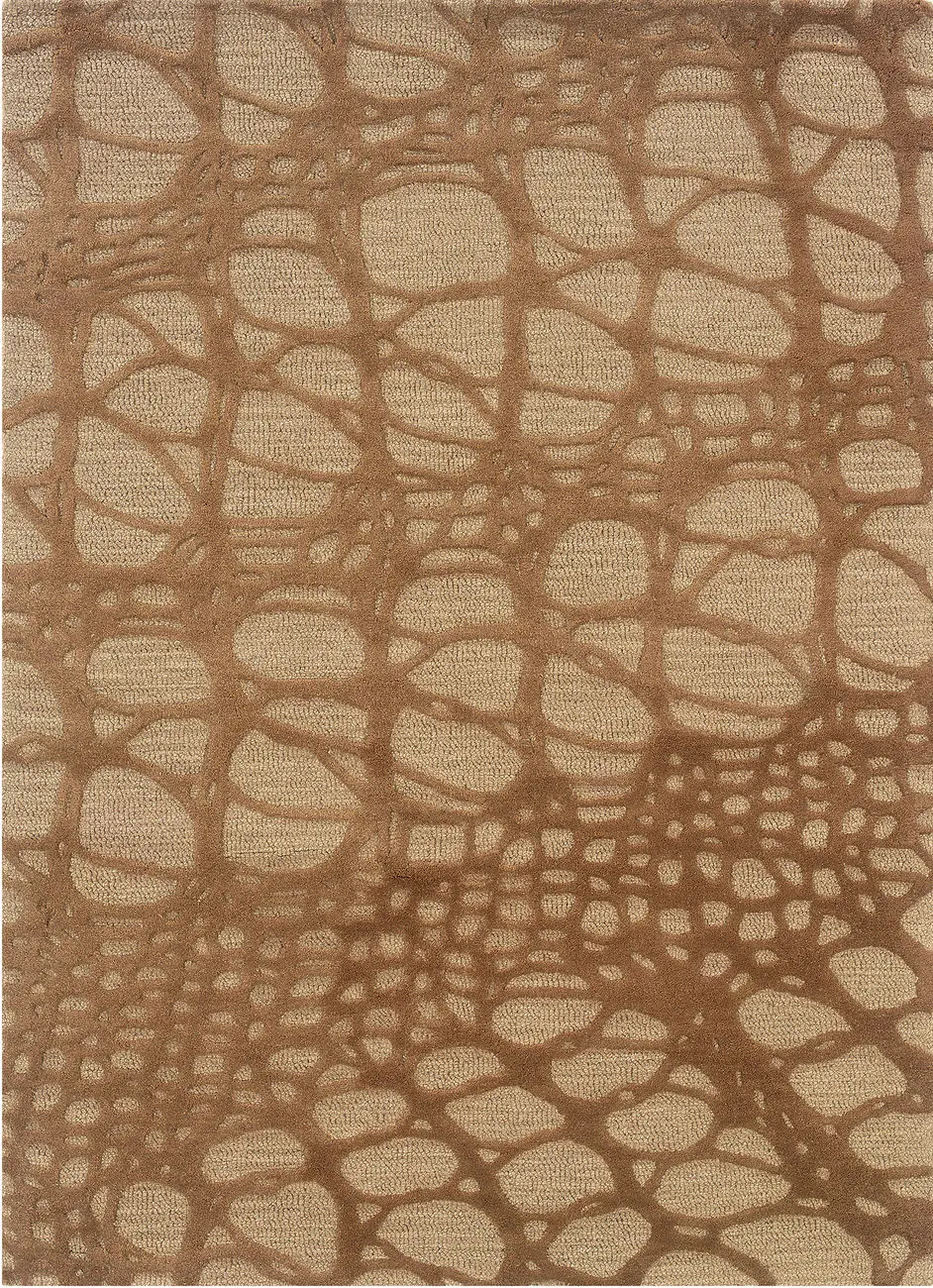 Linon Beige Abstract Rug 2