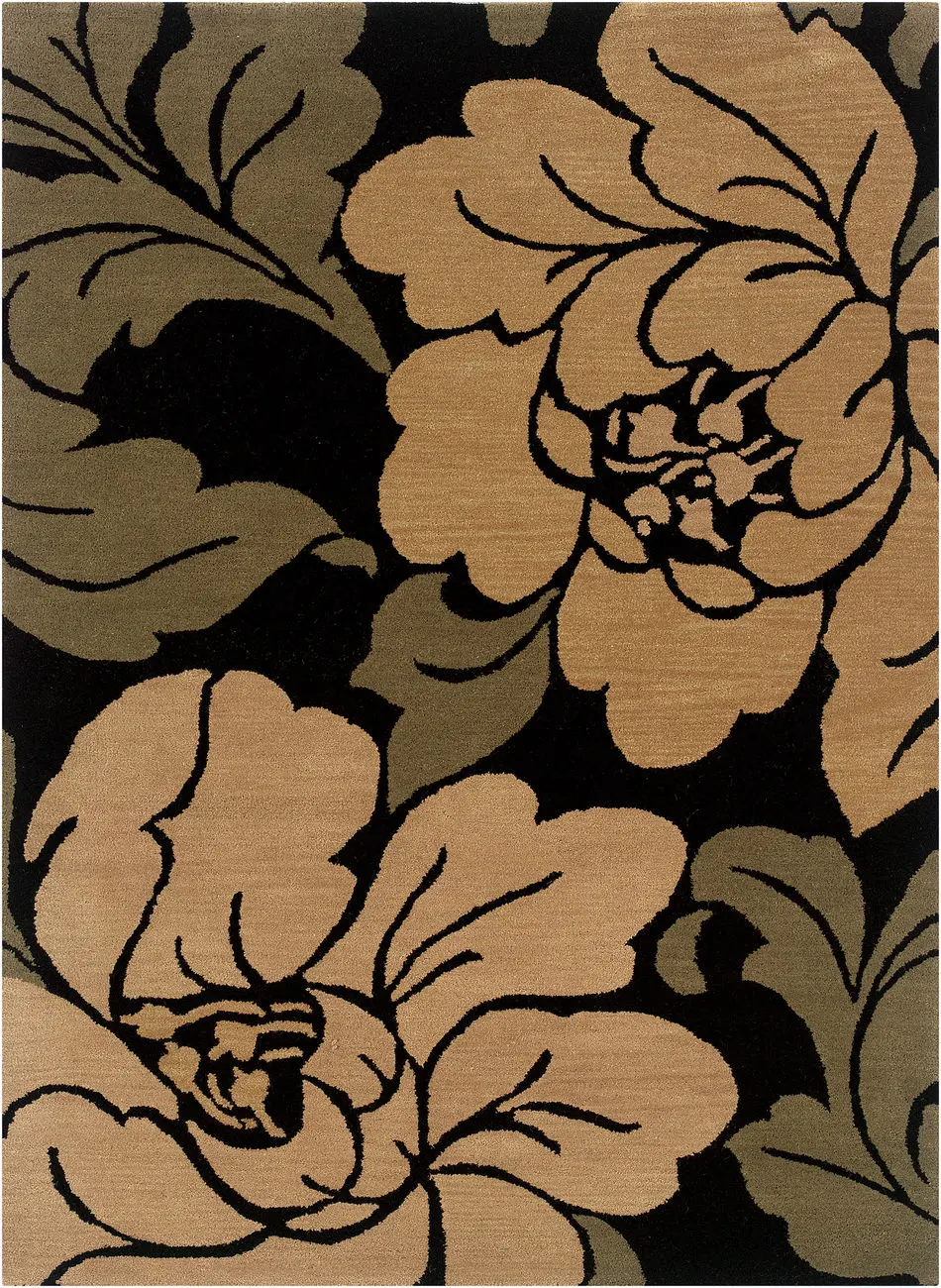 Linon Beige Floral Rug