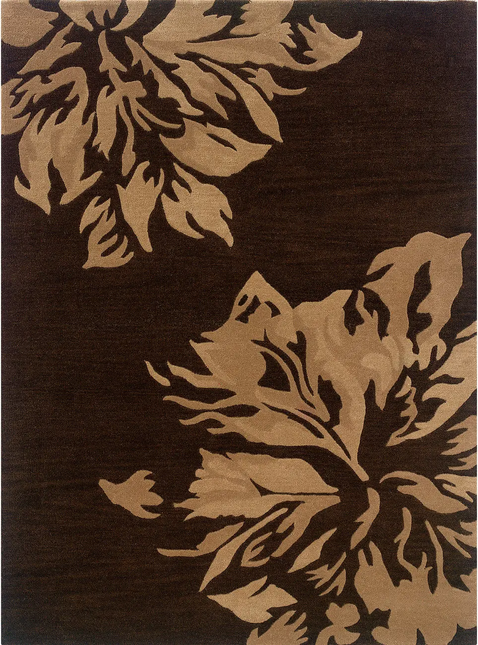 Linon Brown Floral Rug 4