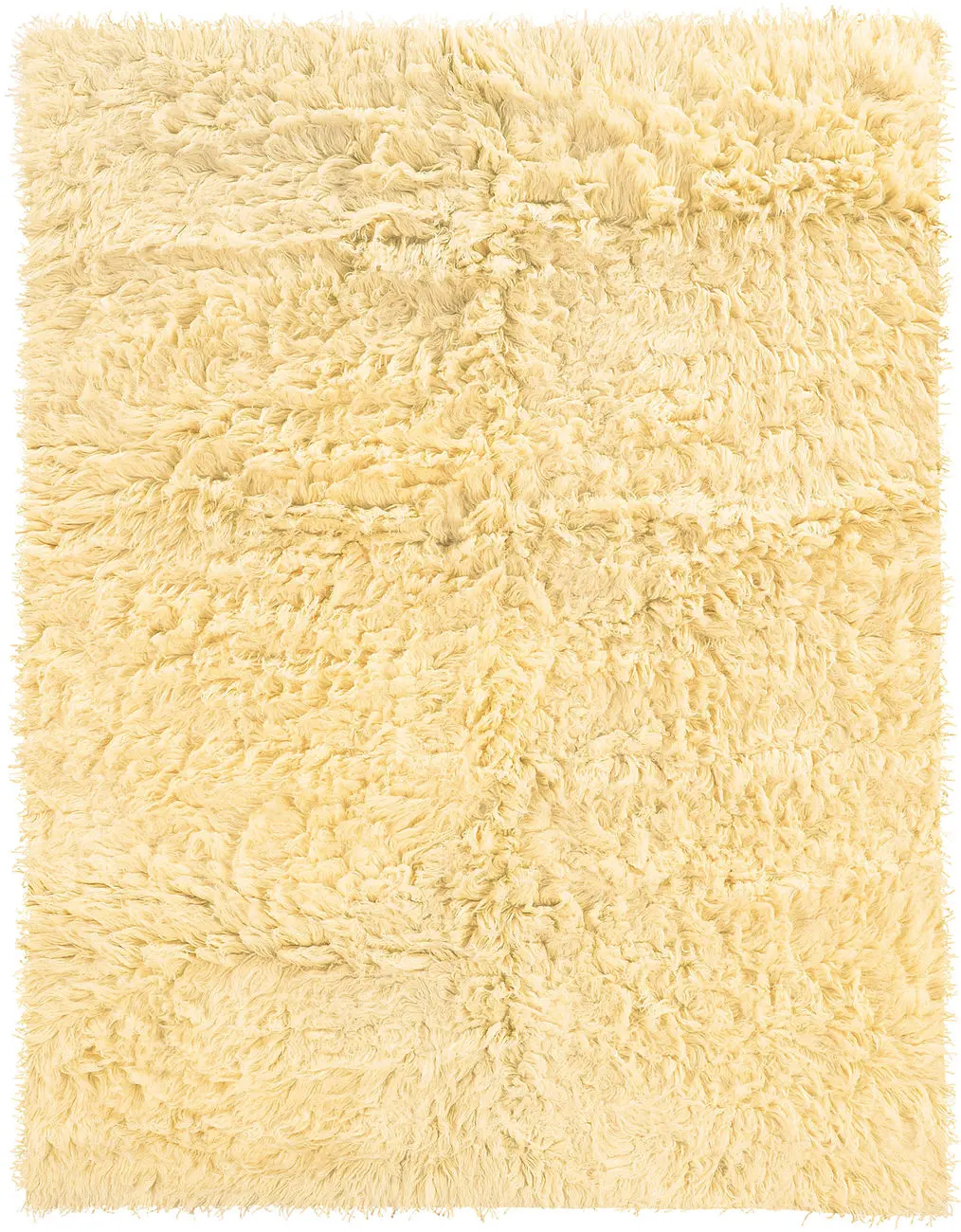 Linon White Shag Wool Rug 3