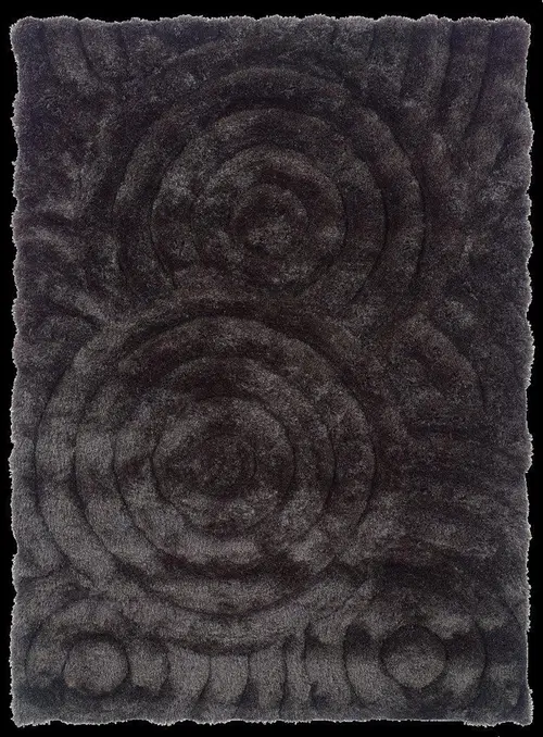 Linon Black Hilo Rug