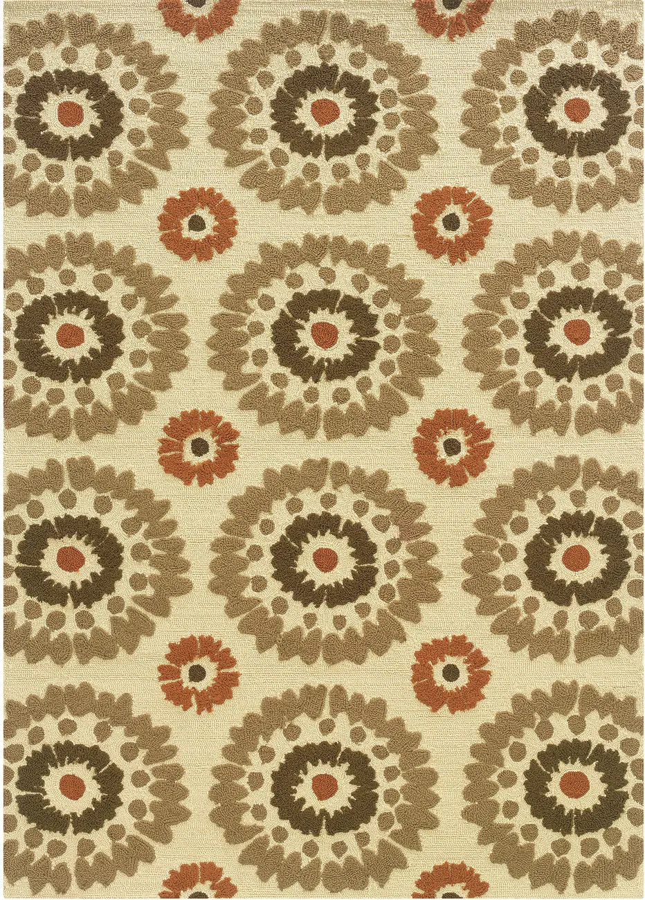 Linon Beige Patterned Rug 12
