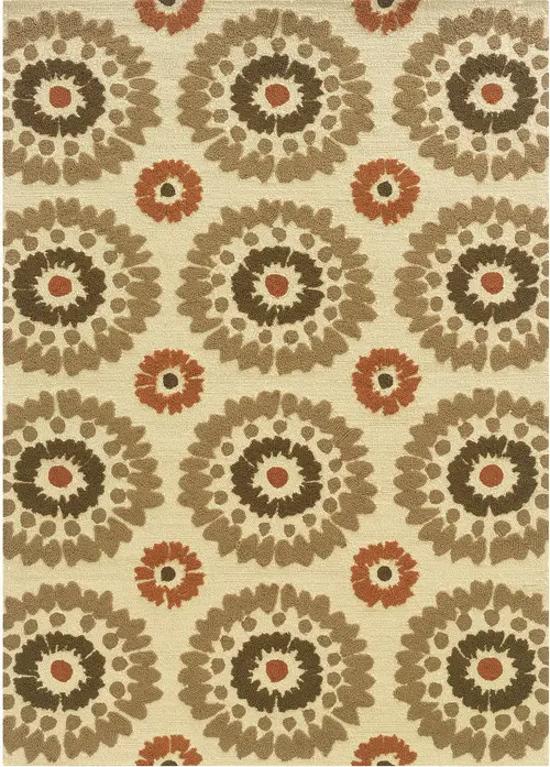 Linon Beige Patterned Rug 12