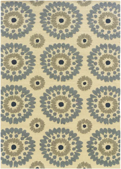 Linon Beige Patterned Rug 13