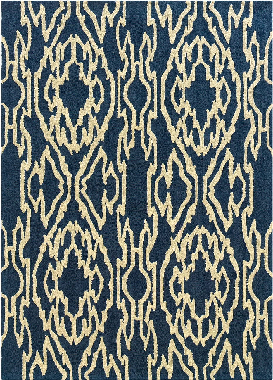 Linon Blue Patterned Rug 5
