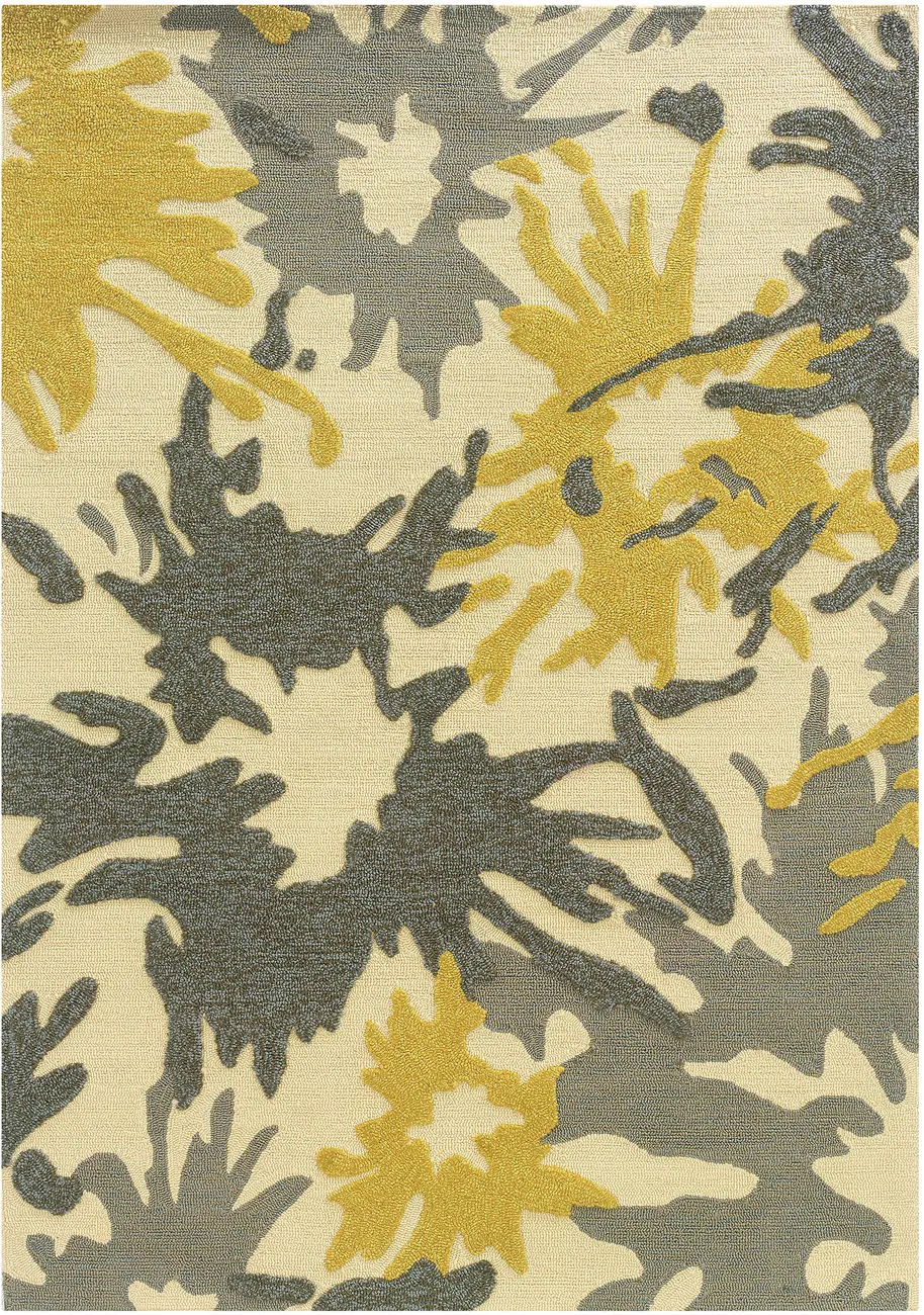 Linon Beige Abstract Rug 5