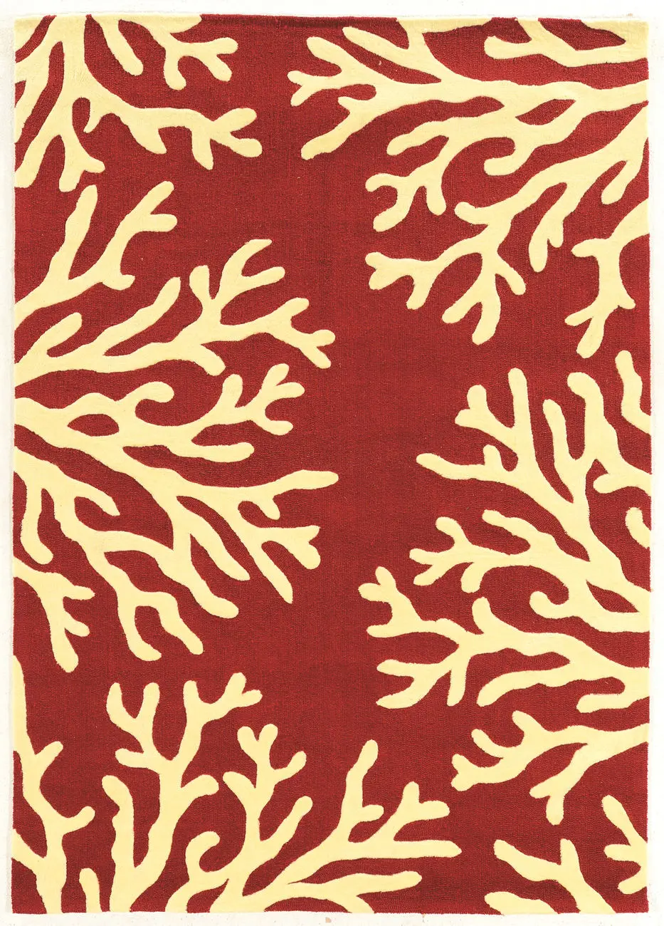 Linon Red Asian Rug