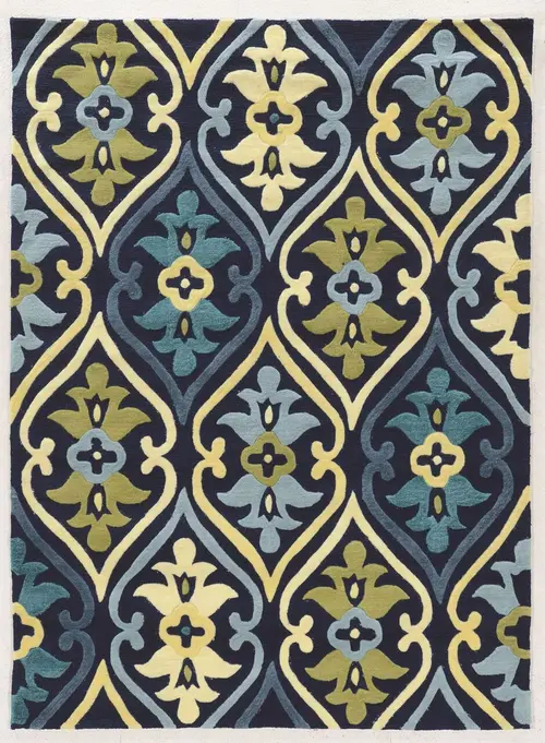 Linon Blue Asian Rug
