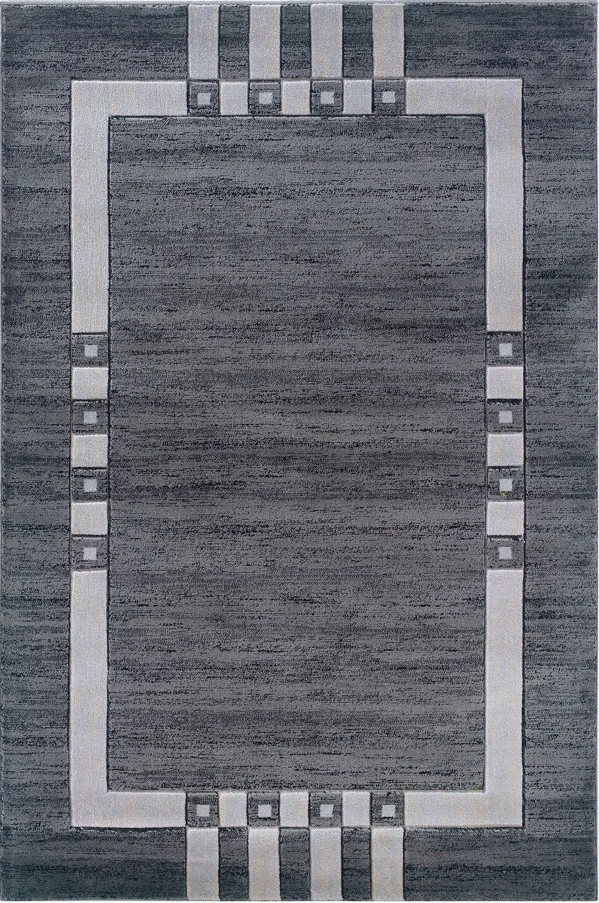 Linon Gray Bordered Rug