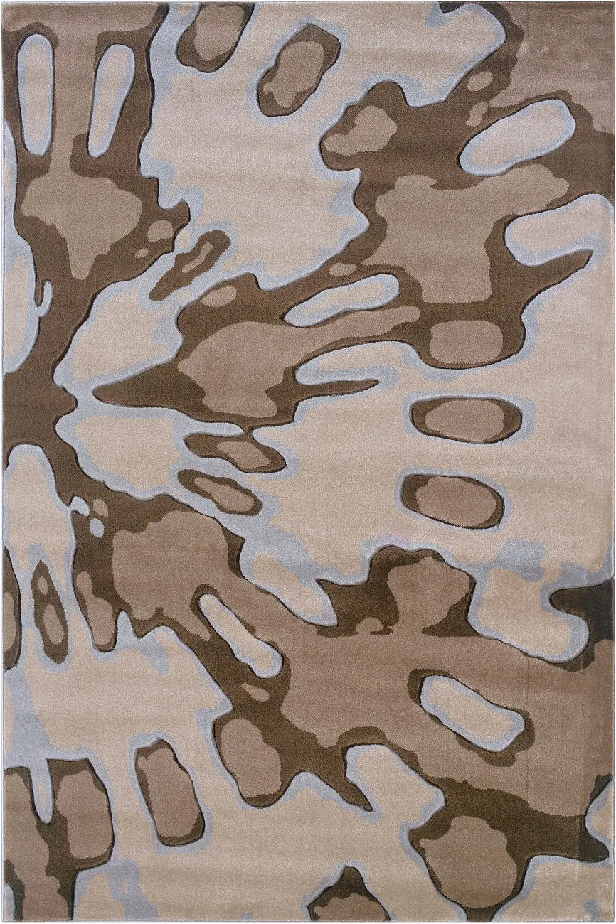 Linon Brown Abstract Rug