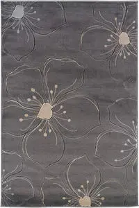 Linon Gray Floral Rug 2