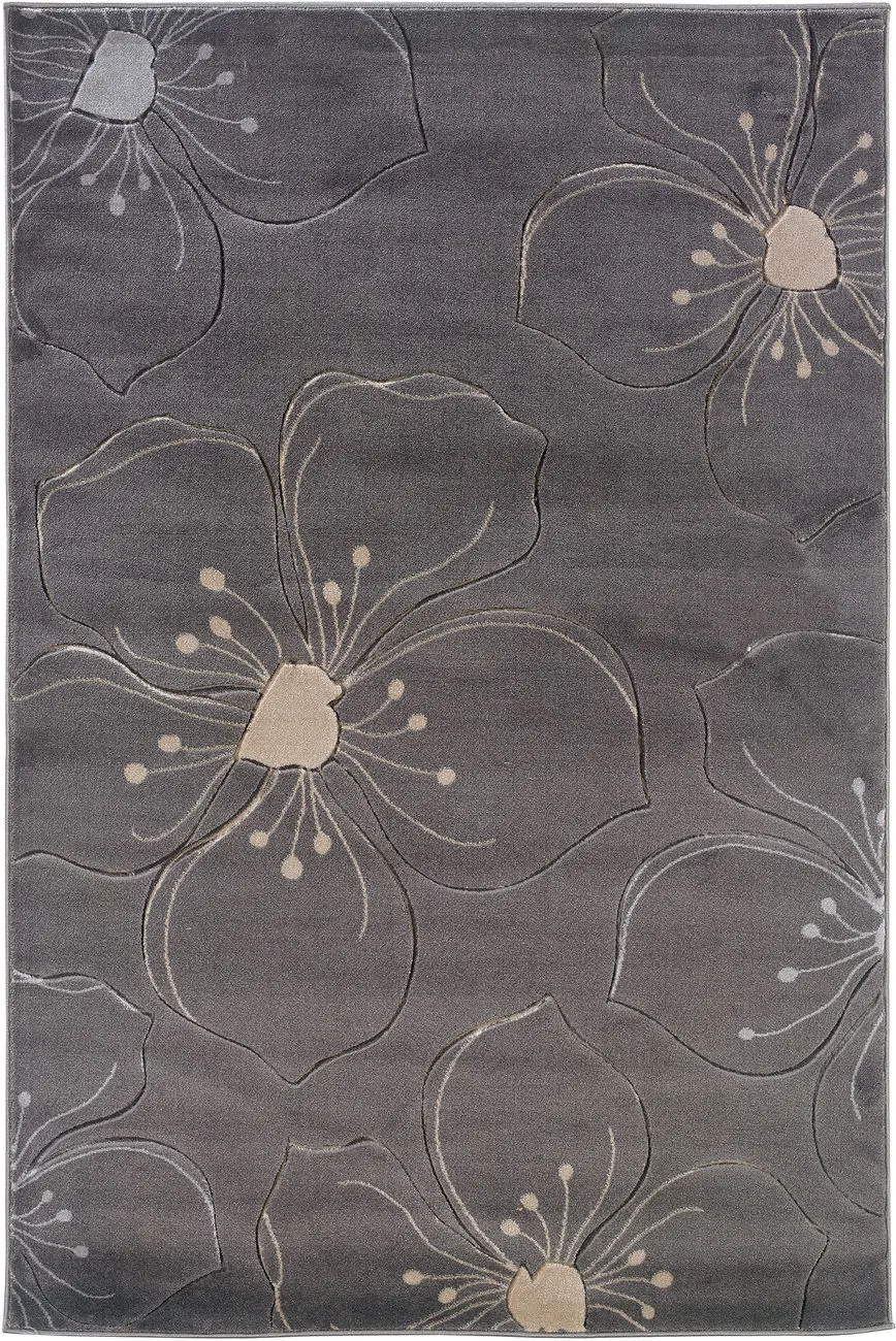 Linon Gray Floral Rug 2