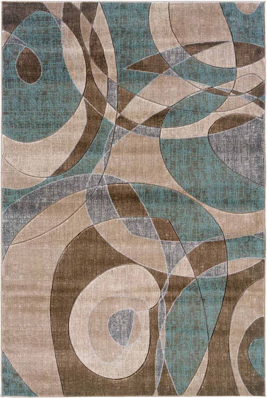 Linon Beige Abstract Rug
