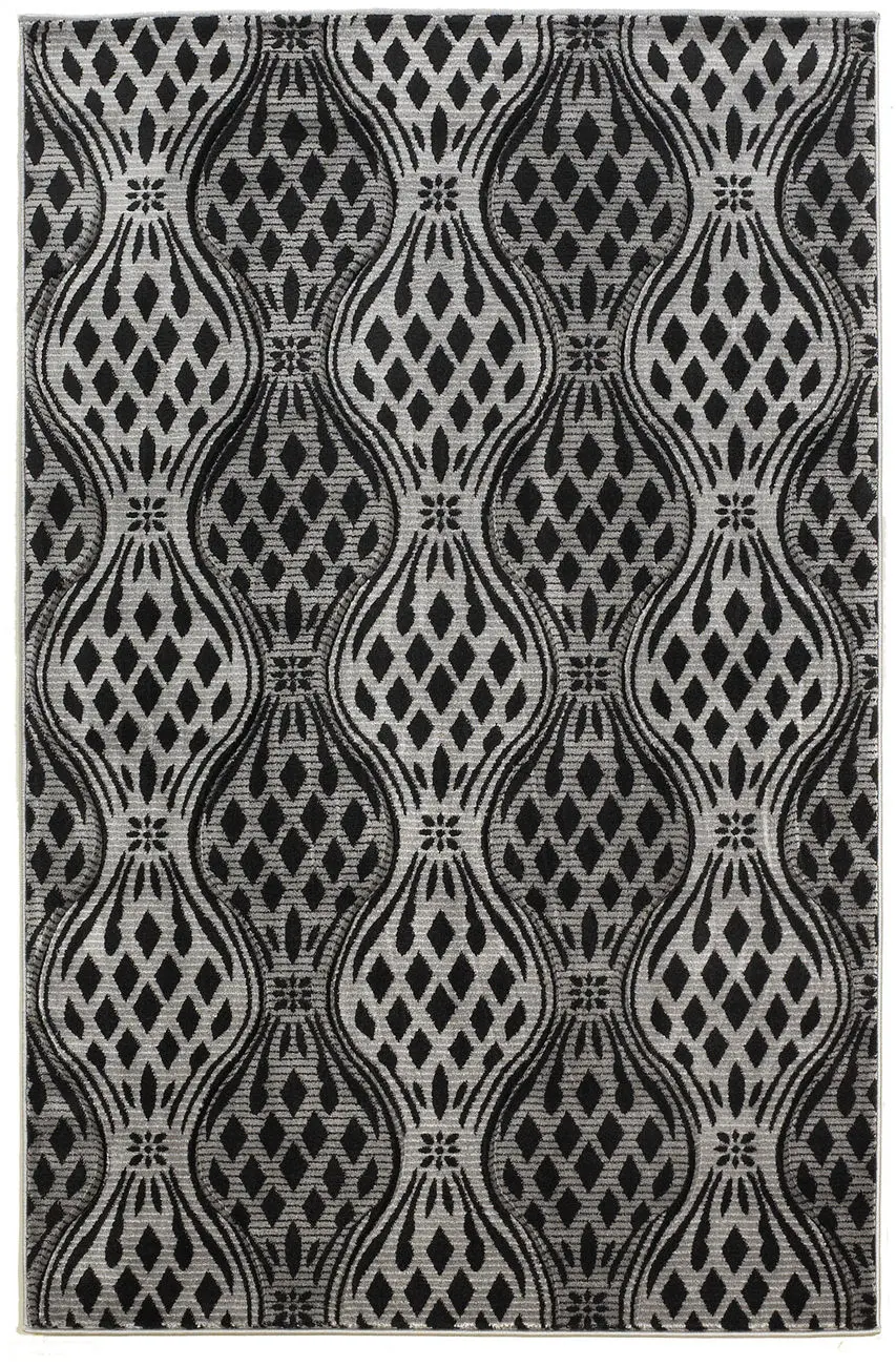 Linon Black Patterned Rug 2