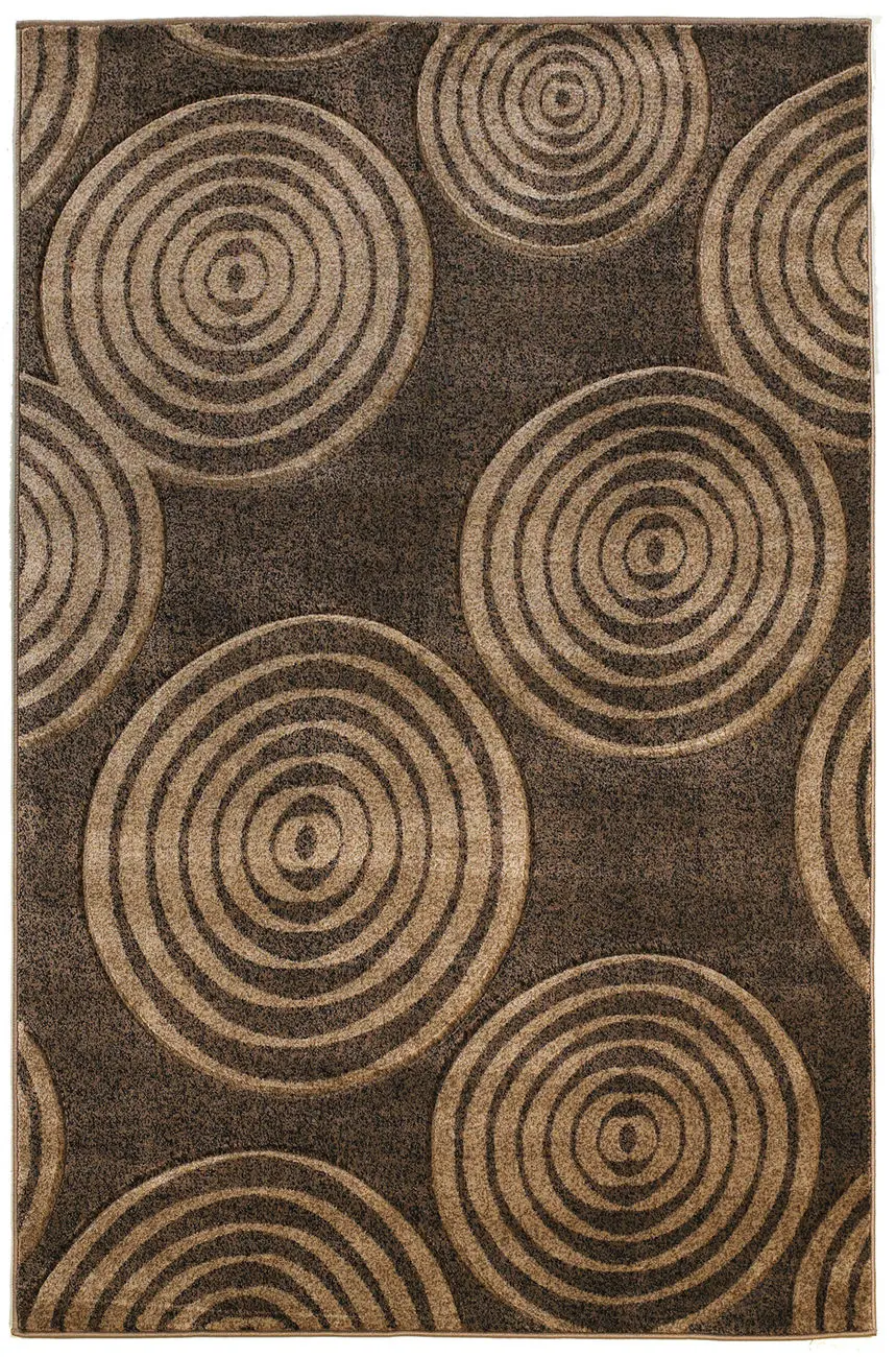Linon Brown Patterned Rug