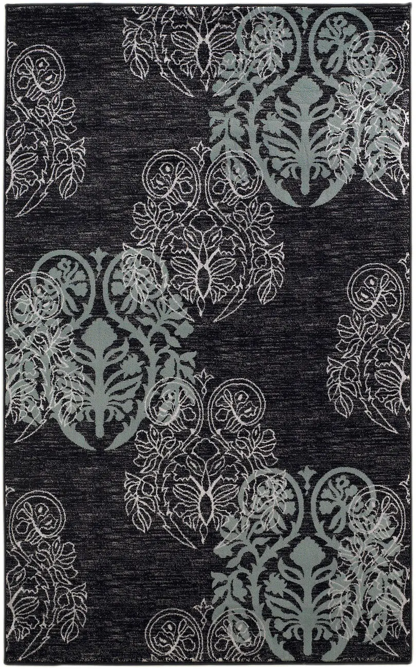 Linon Black Patterned Rug 3