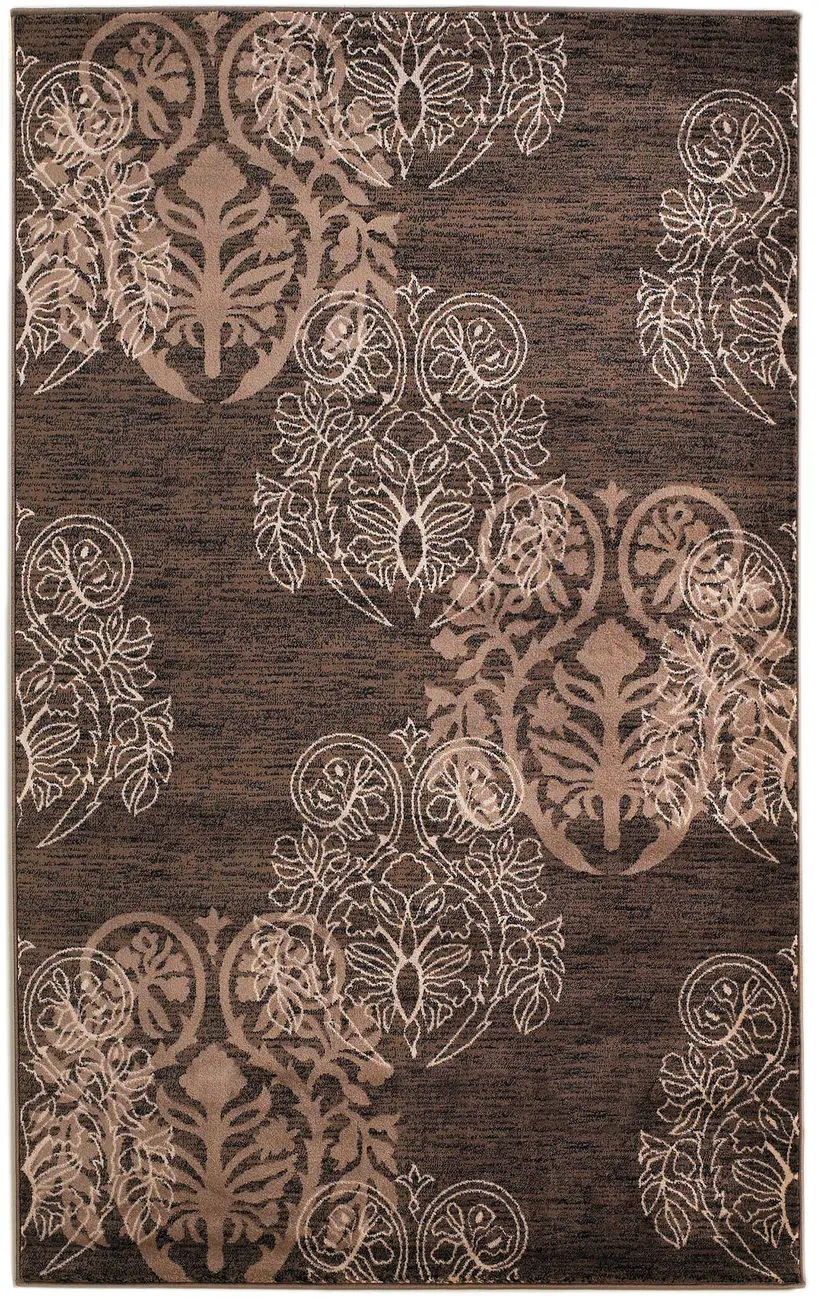 Linon Brown Patterned Rug 2
