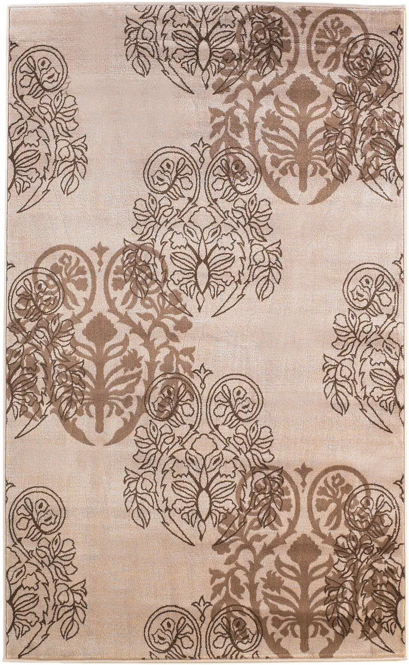 Linon Beige Patterned Rug 5